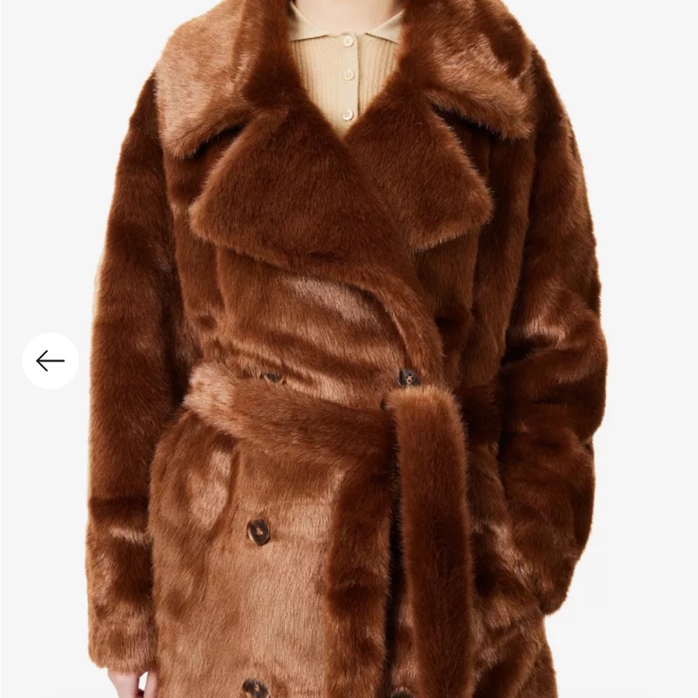 The Frankie Shop Rich Brown Faux Fur Coat